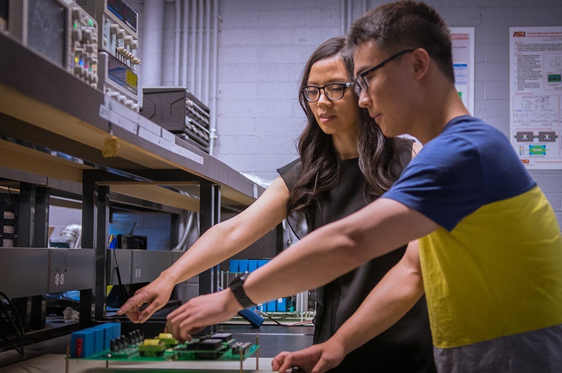 Students working