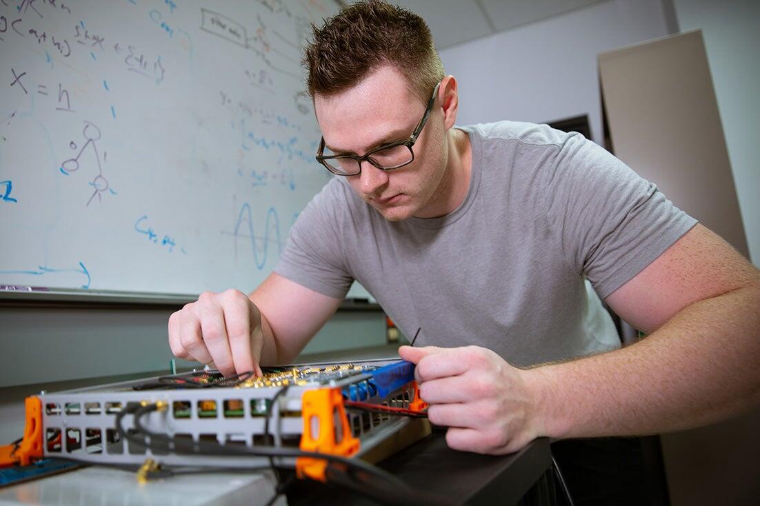 Student working on a project